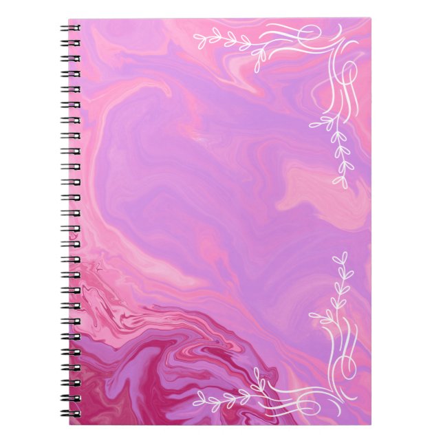Cahier esthétique en marbre rose (Devant)