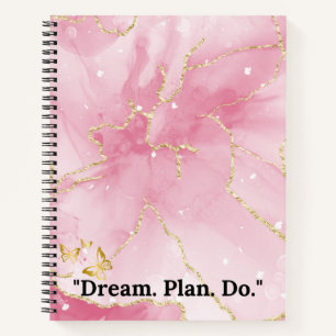 Cahier esthétique en marbre rose moderne