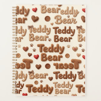 Cahier et journal à spirale motif ours en peluche