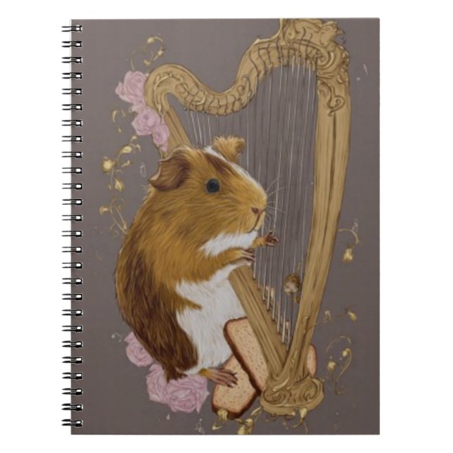 Cahier Fantaisiste au Cochon d'Inde Harpe  (Devant)