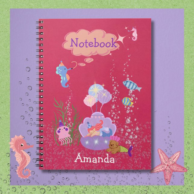 Cahier Fantaisiste Sous l'Océan (Cute Under the Sea Notebook. Easy to personalize the Title and Name.)