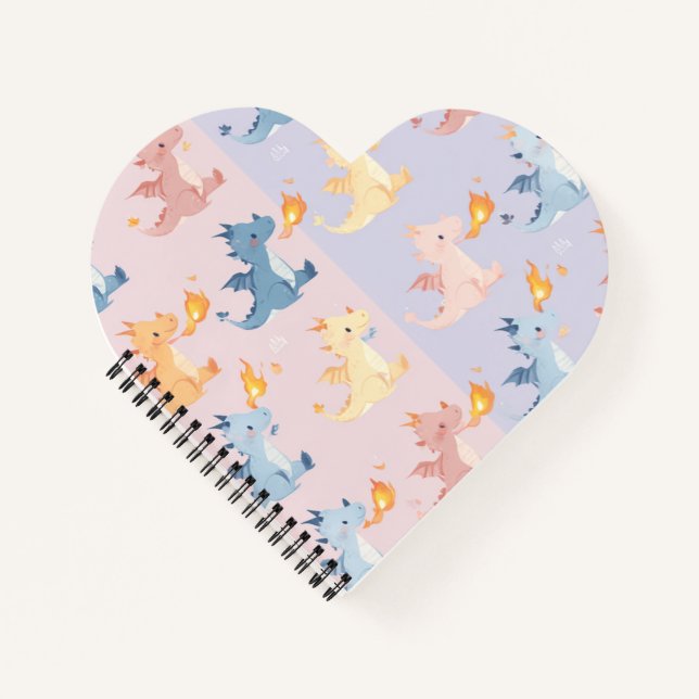 Cahier Fantastique Dragon Coloré Journal Mignon (Devant)