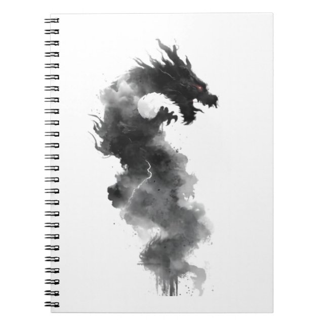 Cahier Fantastique Dragon Fumée Encre Noire Abstra (Devant)