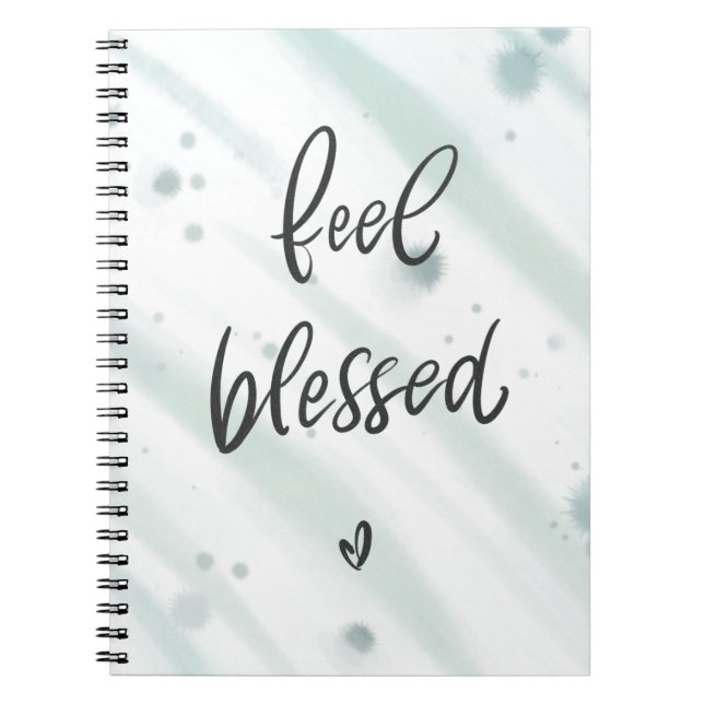 Cahier Feel Blessed | Citation Bleu Vert (Devant)