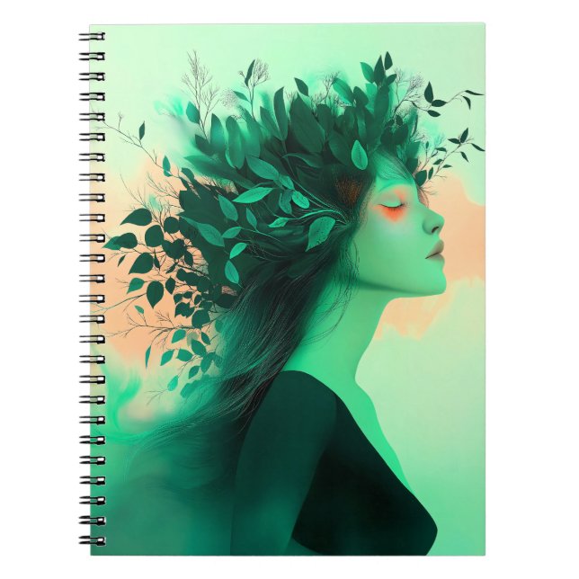 Cahier Femme Émeraude Botanique (Devant)