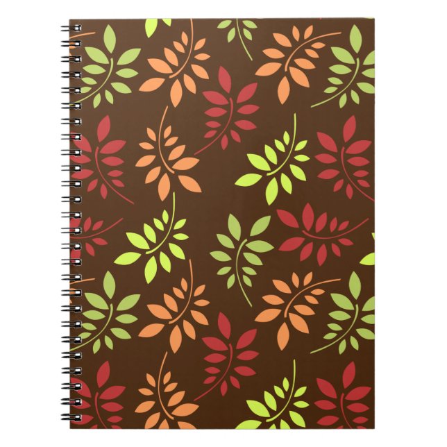 Cahier Feuilles d'Automne Colorées aux Tons Chauds (Devant)