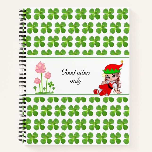 Cahier Feuilles Vertes Arbre de Jade et Fée (Devant)