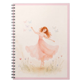 Cahier Fille Danseuse dans une Prairie de Fleurs S