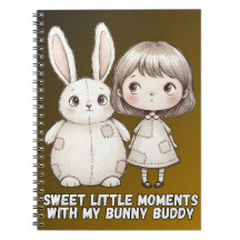 Cahier Fille Fantaisiste et Lapin Patchwork