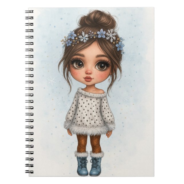 Cahier Fille Flocon de Neige d'Hiver  (Devant)