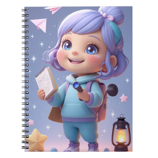 Cahier Filles Mignonnes de Rentree Scolaire Cadeau (Devant)