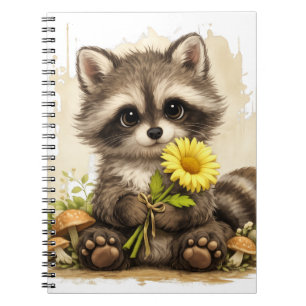 Cahier Fleur de Raton Laveur Mignon – Animal Kawai