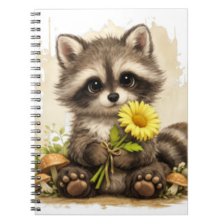 Cahier Fleur de Raton Laveur Mignon – Animal Kawai