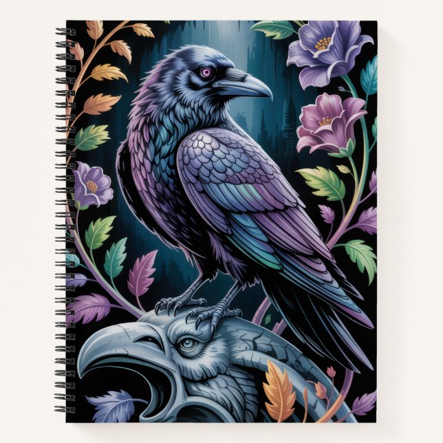 Cahier Fleur Gothique Corbeau Dark Academia Cadeau (Devant)