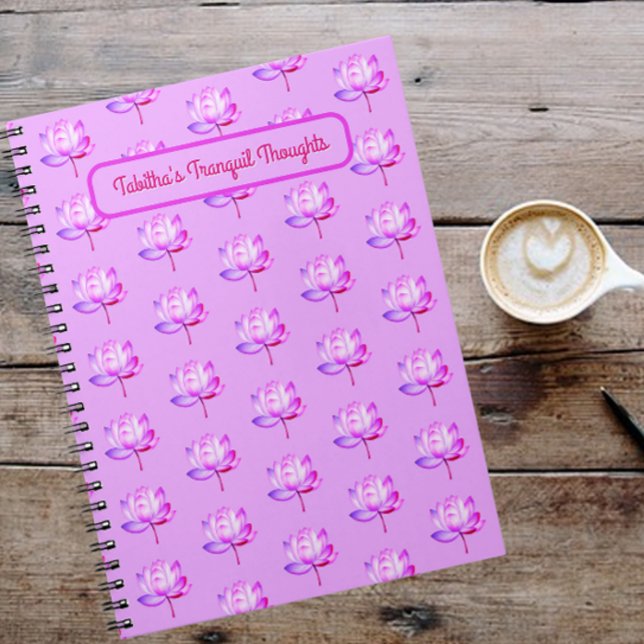 Cahier Fleurs de Lotus Fond Lavande (Créateur téléchargé)