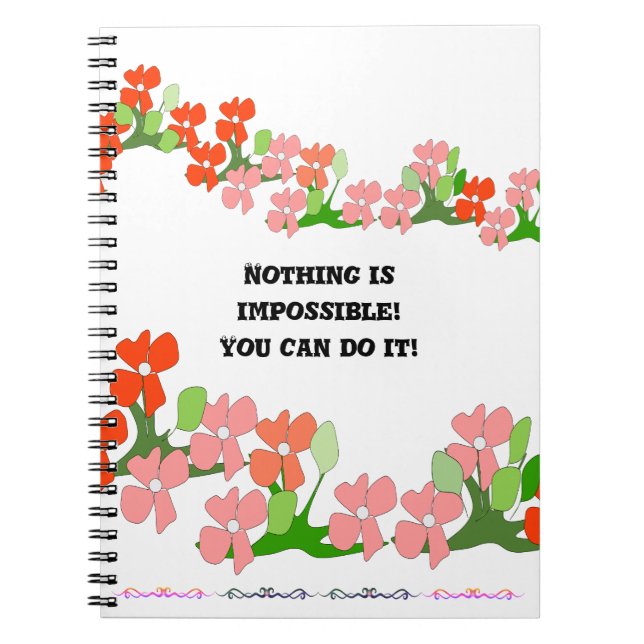 Cahier Fleurs Rouges Teamwork (Devant)