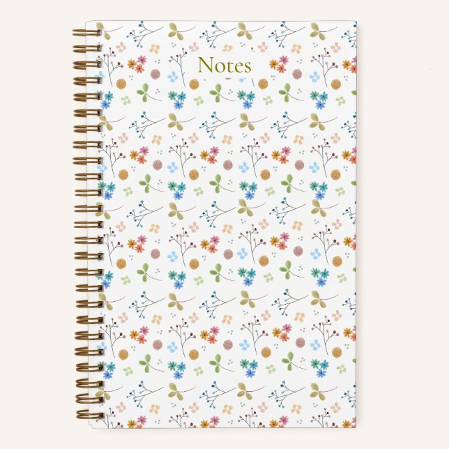 Cahier floral aquarelle - Jaune (Recto)