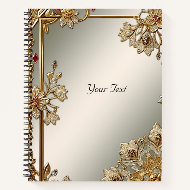 Cahier floral orné doré (Devant)