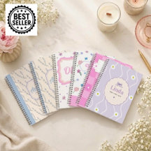Cahier floral personnalisé pour filles