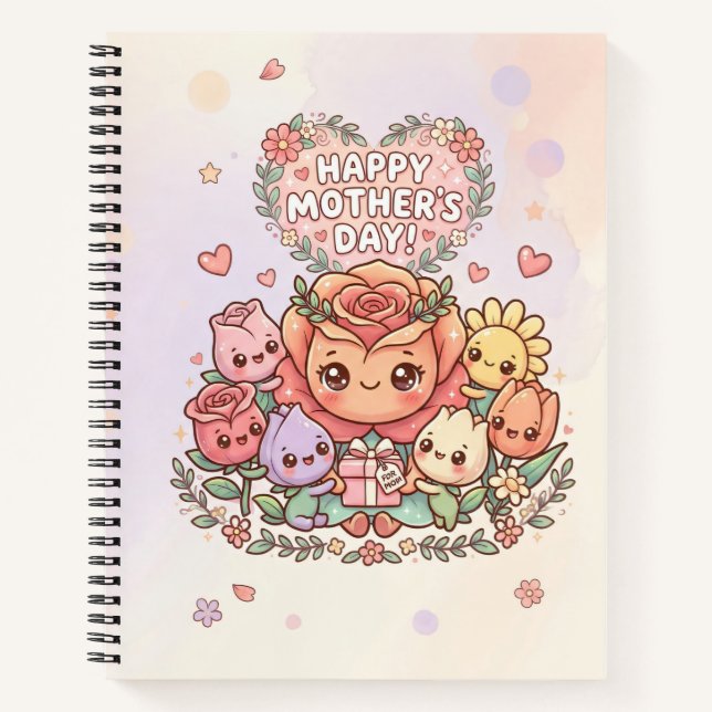 Cahier floral pour la fête des mères mignon (Devant)