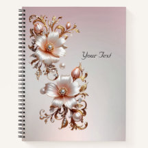Cahier floral rose décoratif