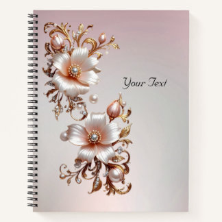 Cahier floral rose décoratif