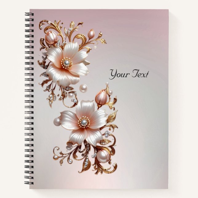 Cahier floral rose décoratif (Devant)