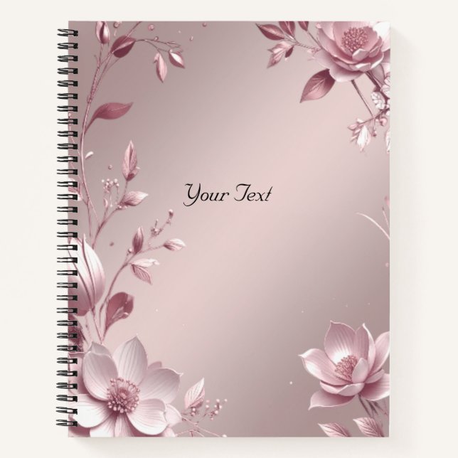 Cahier floral rose délicat (Devant)