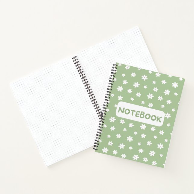 Cahier floral vert – Papeterie minimaliste (Intérieur)