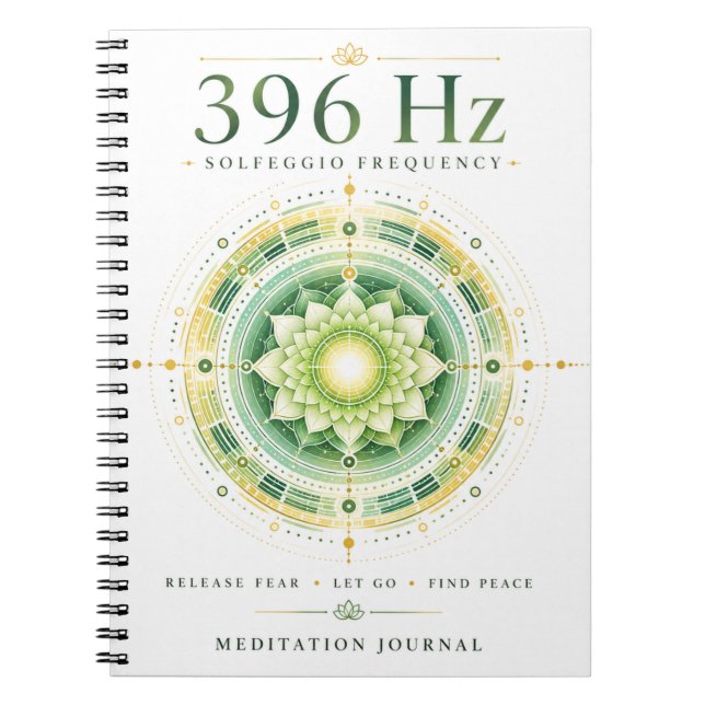Cahier Fréquence Solfeggio 396 Hz – Libérez votre  (Devant)