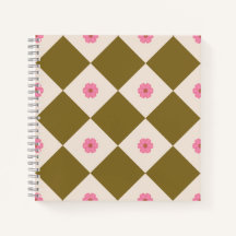 Cahier Géométrique Elégant Vert Olive & Crème