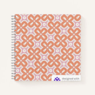 Cahier Géométrique Floral Orange et Rose Doux – Ae