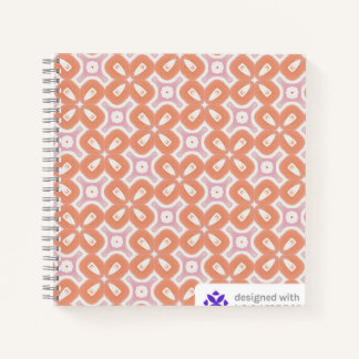 Cahier Géométrique Floral Orange et Rose Doux – Ae