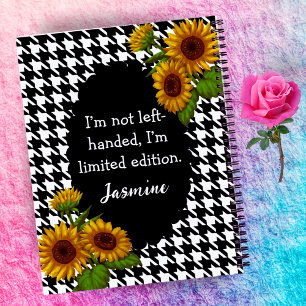 Cahier Gingham Fille Gauchère – Citation Drôle + N