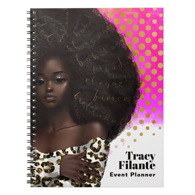 Cahier Glam Chic Afro Boss (Devant)