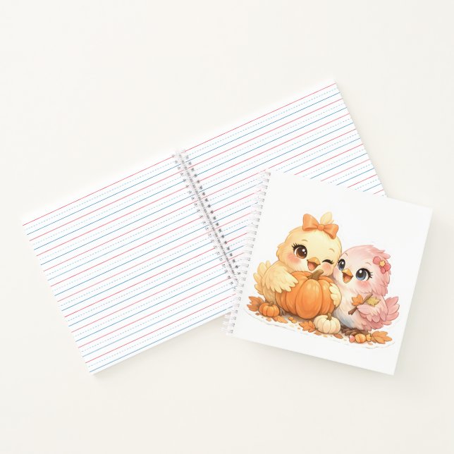 Cahier Halloween Mignon Oiseaux Citrouille (Intérieur)
