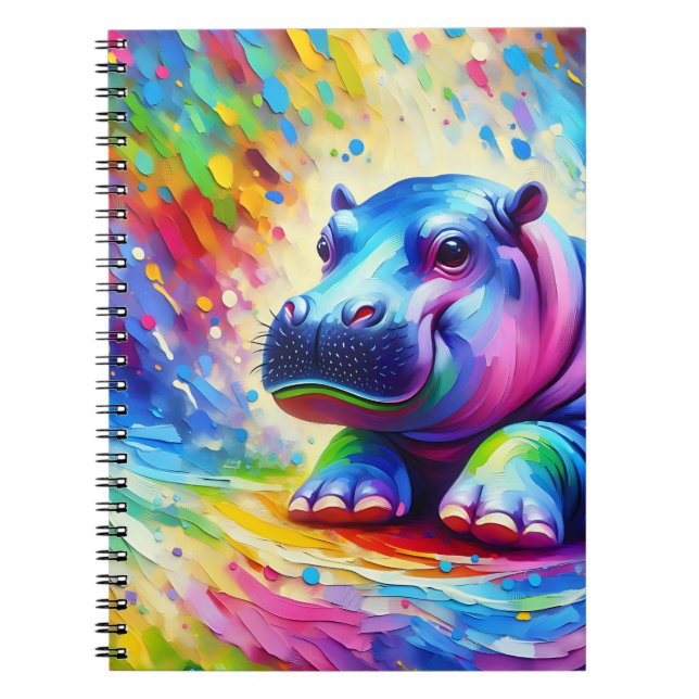 Cahier Hippopotame Arc-en-ciel Ensoleillé (Devant)