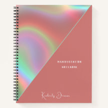 Cahier holographique rose poussiéreux élégant
