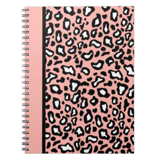 Cahier imprimé léopard rose et noir