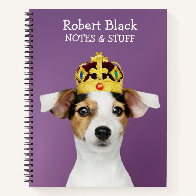 Cahier Jack Russell portant une couronne (Devant)