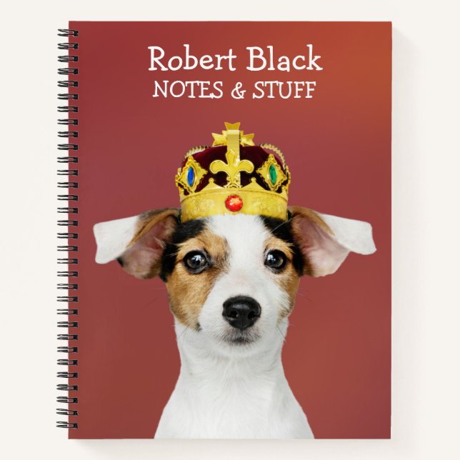 Cahier Jack Russell portant une couronne (Devant)