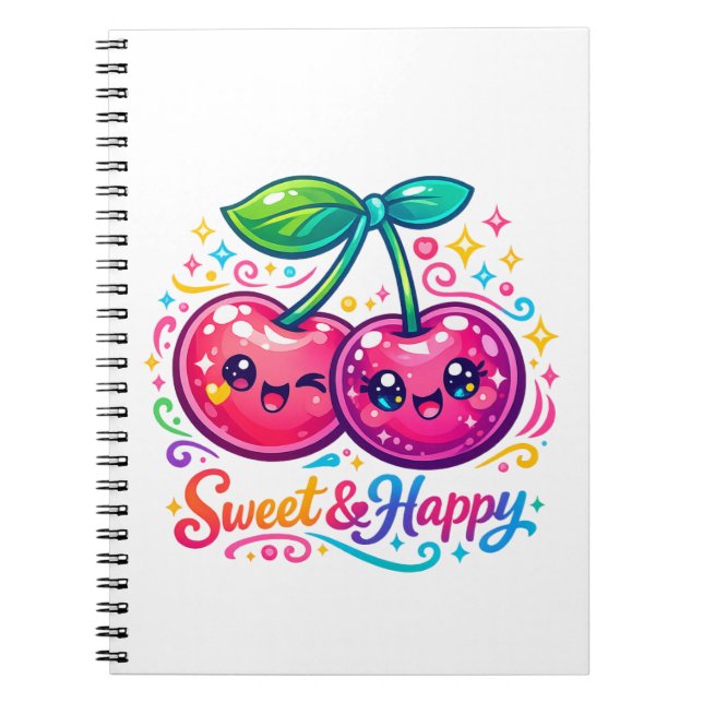 Cahier Jardin de Cerises Mignonnes Kawaii (Devant)