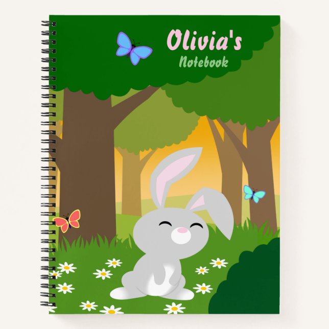 Cahier joli lapin dans les bois (Devant)