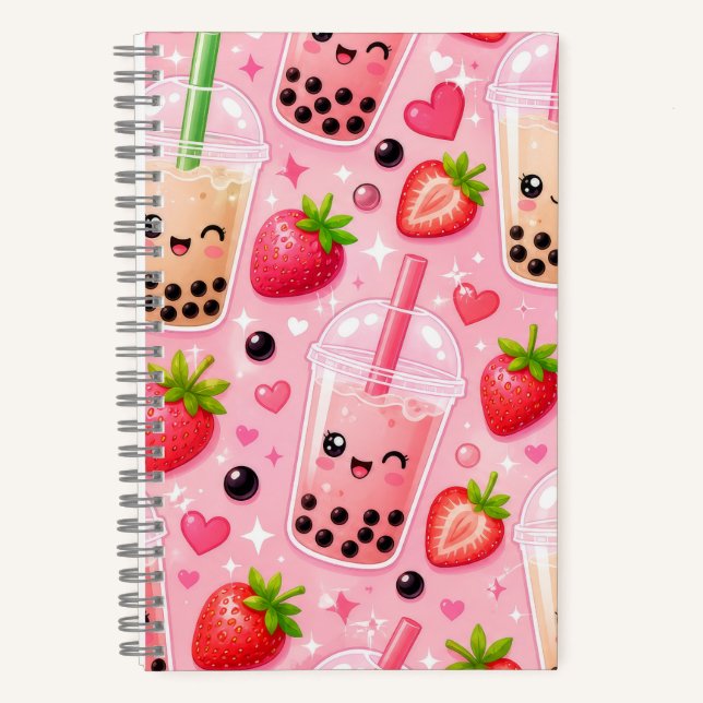 Cahier joli thé aux perles de fraise (Recto)