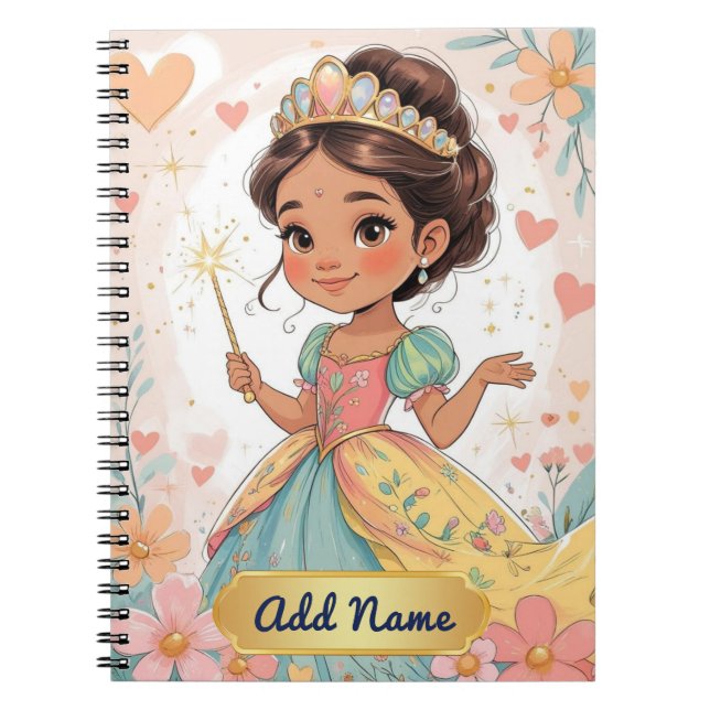 Cahier Jolie Princesse – Ajouter un nom (Devant)
