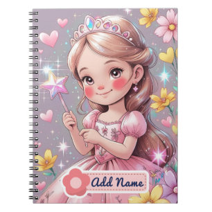 Cahier jolie princesse Nom modifiable