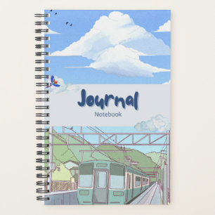 Cahier Journal Aesthetic Sky & Train   Pastel Douc