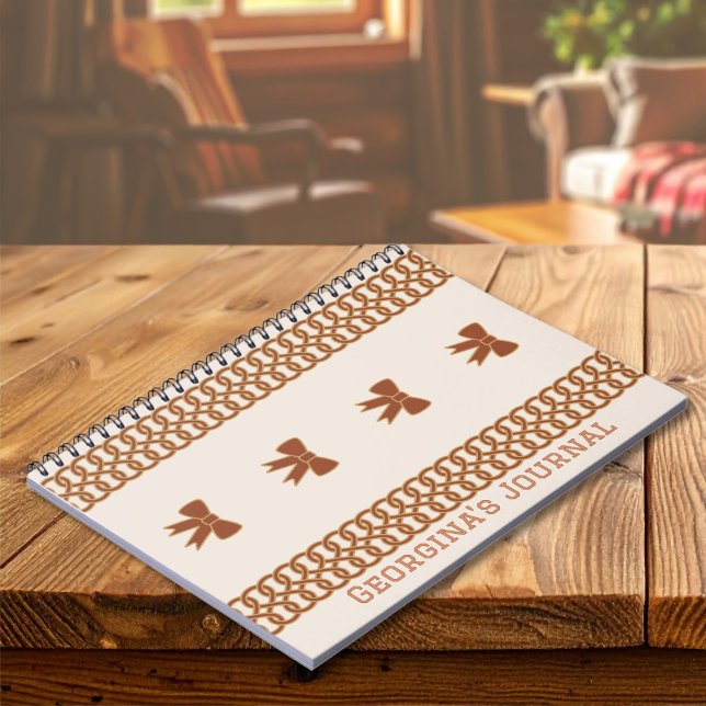 Cahier Journal Boho Bows - Tons Terre (Boho Bows Journal Notebook - Earthtones)