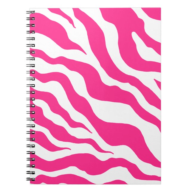 Cahier journal cadeau à motif zèbre rose (Devant)
