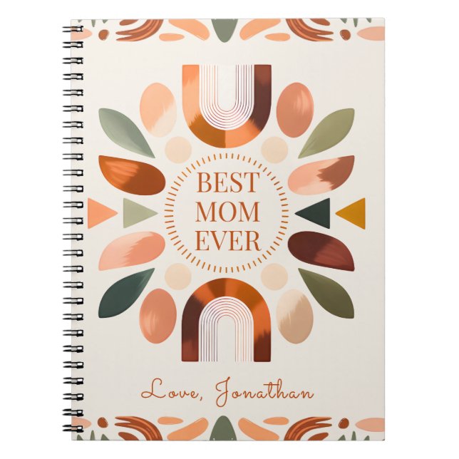 Cahier Journal Cadeau Personnalisé pour Maman Boho (Devant)